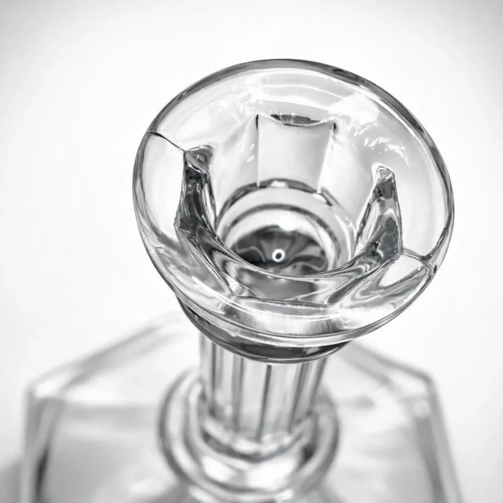 Pair of Mid Century Homco Clear Ribbed Glass Taper Candle Holders‎ Hexagonal